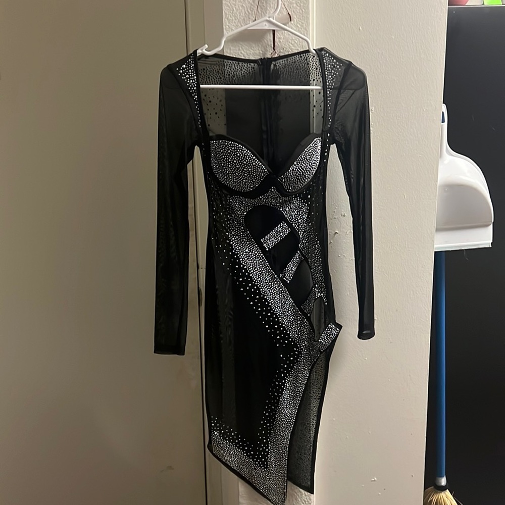 Black sheer dress